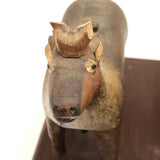 Wounded but Wonderful Old Folk Art Carved Deer Couple