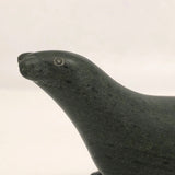 Inuit Dark Green Soapsone Carved Seal or Sea Lion