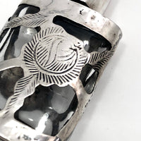Taxco, Mexico Sterling Silver Overlay Small Perfume Bottle