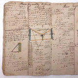 Exceptional Earlyish 19th Century Trigonometry Notebook with Watercolor Illustrations