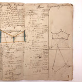 Exceptional Earlyish 19th Century Trigonometry Notebook with Watercolor Illustrations