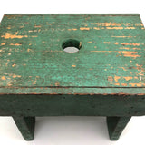 Perfect Old Green Painted Cricket Stool