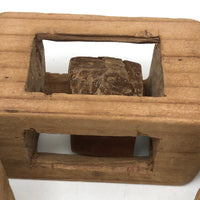 Giant Old Carved Pine Triple Ball in Cage Whimsy