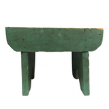 Perfect Old Green Painted Cricket Stool