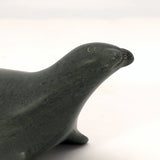 Inuit Dark Green Soapsone Carved Seal or Sea Lion