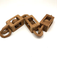Giant Old Carved Pine Triple Ball in Cage Whimsy