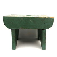 Perfect Old Green Painted Cricket Stool