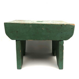 Perfect Old Green Painted Cricket Stool