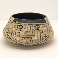Pair of Peruvian Shipibo Pottery Stacking Bowls with Faces - reserved for SS