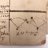 Exceptional Earlyish 19th Century Trigonometry Notebook with Watercolor Illustrations