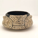 Pair of Peruvian Shipibo Pottery Stacking Bowls with Faces - reserved for SS
