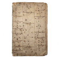 Exceptional Earlyish 19th Century Trigonometry Notebook with Watercolor Illustrations
