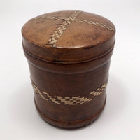Handmade Woven Leather Covered Cigarette Tin