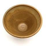 Ochre and Shiny Black Glazed Studio Pottery Cup/Bowl/Small Planter