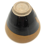 Ochre and Shiny Black Glazed Studio Pottery Cup/Bowl/Small Planter