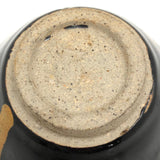 Ochre and Shiny Black Glazed Studio Pottery Cup/Bowl/Small Planter