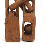 Big Chunky Carved Whimsy with Links an Ball in Cage
