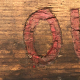 KEEP OUT PRIVATE Old Hand-carved Sign with Red Paint on Pine