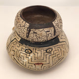 Pair of Peruvian Shipibo Pottery Stacking Bowls with Faces - reserved for SS