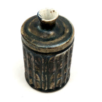 Mid-Century Otagiri, Japan Ribbed Stoneware Budvase with Drippy Marbled Glazing