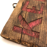 KEEP OUT PRIVATE Old Hand-carved Sign with Red Paint on Pine