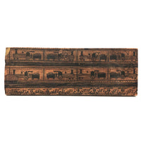 Charming, Curious Black ink on Wood Repeat Drawing of Coal Train and Driver
