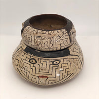Pair of Peruvian Shipibo Pottery Stacking Bowls with Faces - reserved for SS