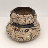 Pair of Peruvian Shipibo Pottery Stacking Bowls with Faces - reserved for SS