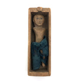 Antique Folk Art Carved Man in Coffin Box