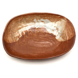 Shino Glazed Signed Studio Pottery Hand-formed Shallow Bowl