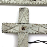 Sweet Old Pair of Hand-carved, White Painted Frames (with glass)
