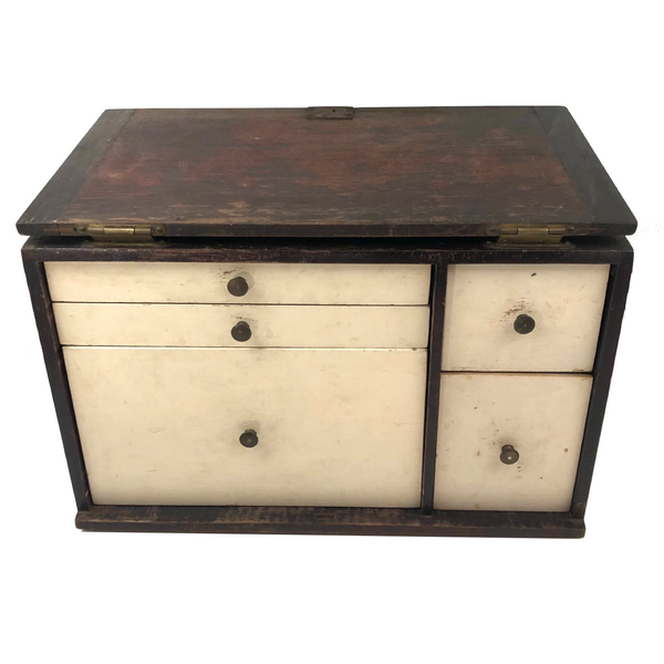 Wonderful Old Wooden Dentist's Traveling Cabinet