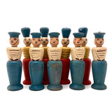 French Soldiers and Sailors Painted Wooden Skittle Set