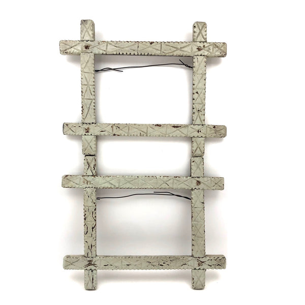 Sweet Old Pair of Hand-carved, White Painted Frames (with glass)