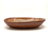 Shino Glazed Signed Studio Pottery Hand-formed Shallow Bowl