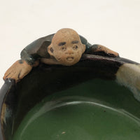 RESCUE: Japanese Sumida Gawa Pottery Bowl with Figure