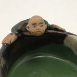RESCUE: Japanese Sumida Gawa Pottery Bowl with Figure