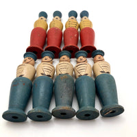 French Soldiers and Sailors Painted Wooden Skittle Set