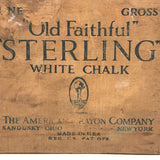 1920s Old Faithful "Sterling" White Chalk Box, Full of Beautiful Chalk!