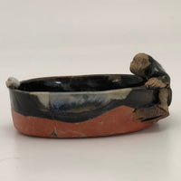 RESCUE: Japanese Sumida Gawa Pottery Bowl with Figure