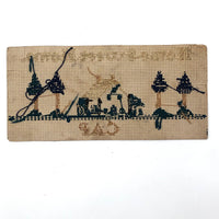 Home Sweet Home, Nice Antique Punched Paper Embroidery