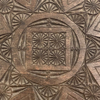 Finely Chip-Carved Dark-Stained Wooden Box