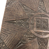 Finely Chip-Carved Dark-Stained Wooden Box