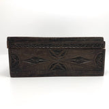 Finely Chip-Carved Dark-Stained Wooden Box