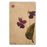 Antique Watercolor Violets Valentine