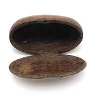 Antique French Olive Wood Snuff Box with Mother of Pearl Inlay