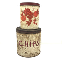 Perfectly Dinged Up Old "Chips" Canister (plus 1)