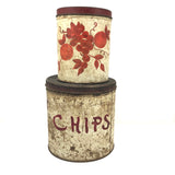 Perfectly Dinged Up Old "Chips" Canister (plus 1)