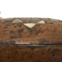 Antique French Olive Wood Snuff Box with Mother of Pearl Inlay
