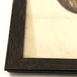 Young Man in Striped Turtleneck with Billowing Pipe Old Watercolor, Framed